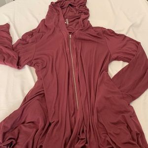 L/XL lite maroon zipper cardigan with pockets